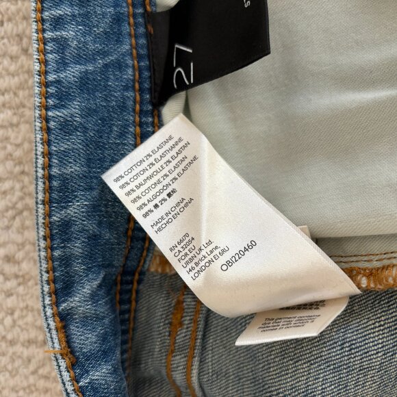 Anthropologie Pilcro High-Rise Satin-Trimmed Straight Jeans in Size 27 - Picture 5 of 6